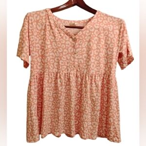 Pink Leopard Print Women's Top